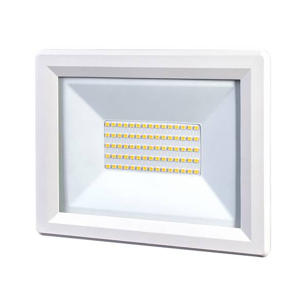 Projecteur LED Blanc 50W, 5500 lumens, IP65, 4000K Blanc-neutre, connecteur rapide, fixation orientable 3D - Tibelec