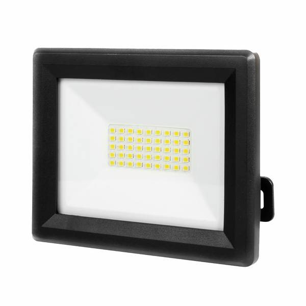 Projecteur LED Noir 30W, 3300 lumens, IP65, 4000K Blanc-neutre, connecteur rapide, fixation orientable 3D - Tibelec