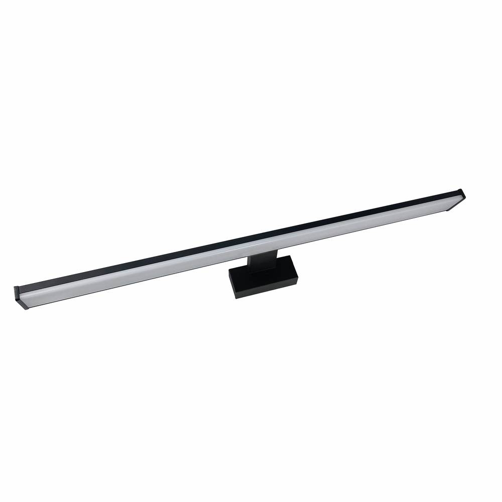 Réglette Miroir LED Noir 12W, 1000lumens, IP44, 4000K, bornier de connexion intégré, garantie 5 ans - Tibelec-0