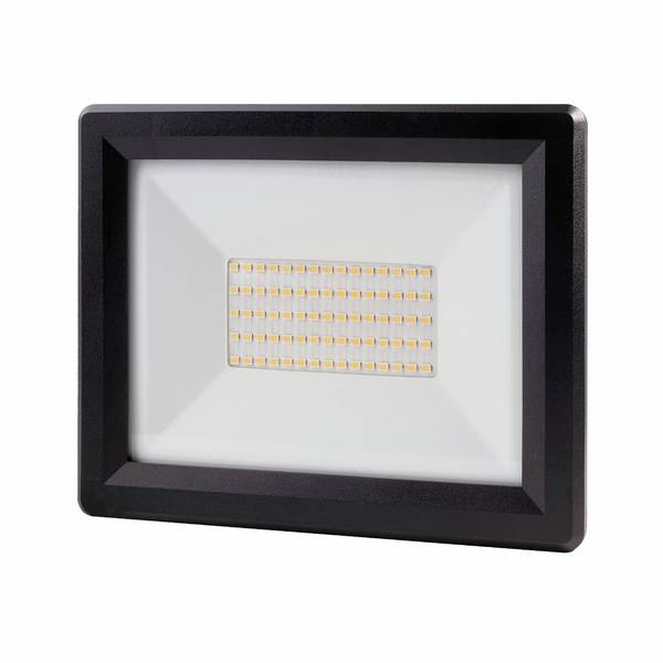 Projecteur LED Noir 50W, 5500 lumens, IP65, 4000K Blanc-neutre, connecteur rapide, fixation orientable 3D - Tibelec