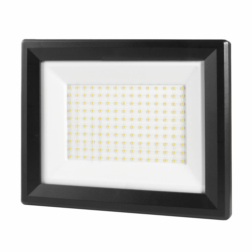 Projecteur LED Noir 100W, 11000 lumens, IP65, 4000K Blanc-neutre, connecteur rapide, fixation orientable 3D - Tibelec-0