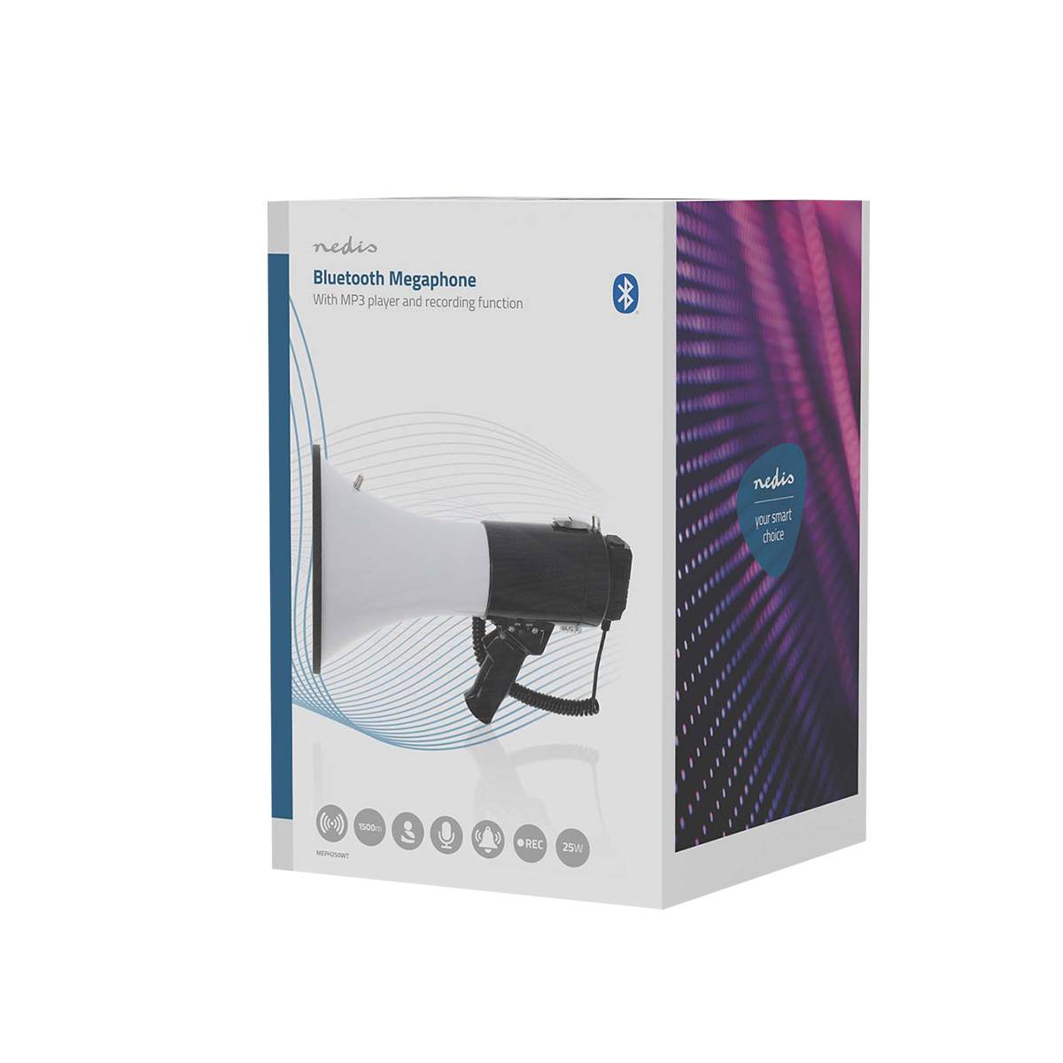 Mégaphone avec Bluetooth / Port USB Portée 1500m 120dB 25W et Micro Amovible-4