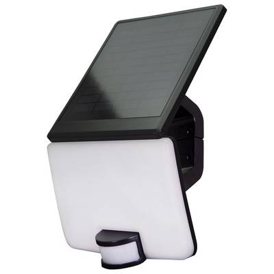 Projecteur Solaire LED Noir 11W 1400lm IP54 4000K détecteur de mouvement Inter 3 positions On/Off/Auto panneau amovible-0