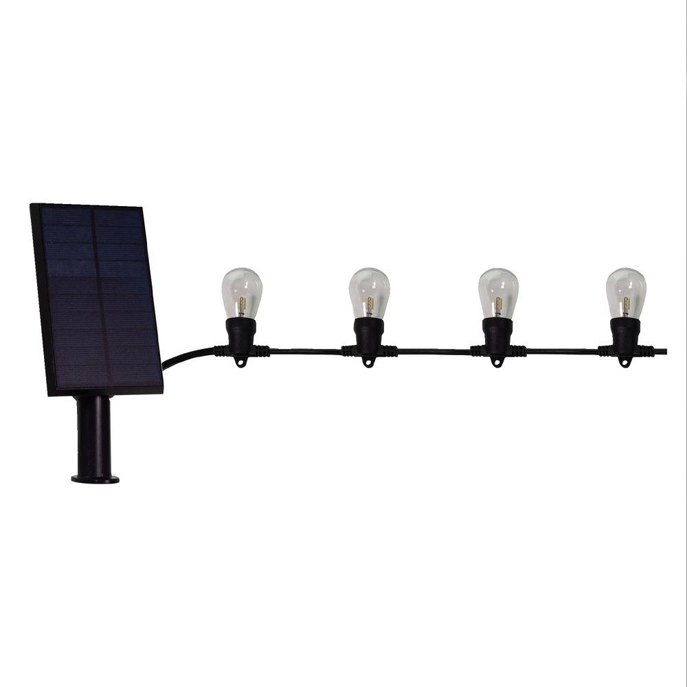 Guirlande Guinguette Solaire LED 84m 12 ampoules remplaçables G4 12 x 38lm 3000K IP44 crépusculaire-0