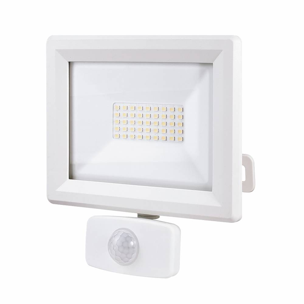 Projecteur LED Blanc 30W 3300lmIP65 4000K détecteur de mouvement 3 réglages fixation orientable 3D-0