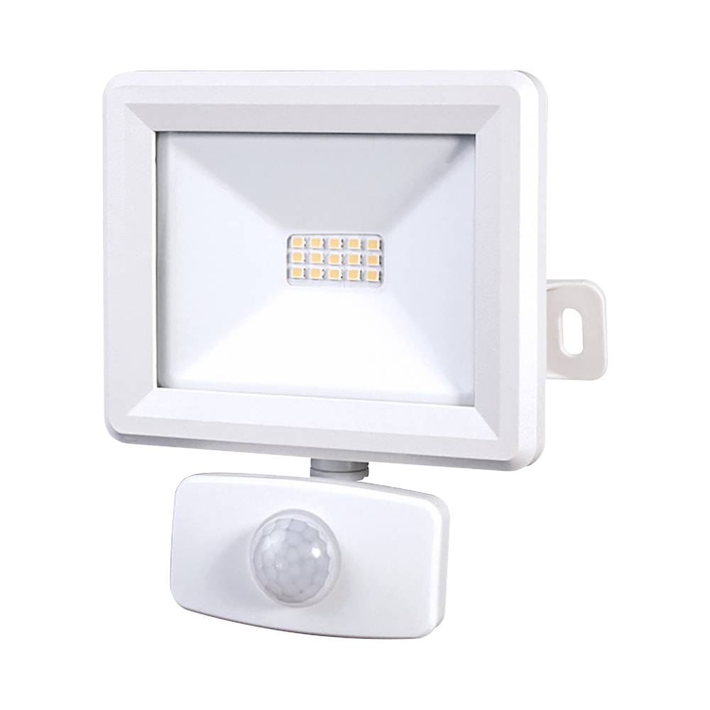 Projecteur LED Blanc 10W 940lm IP65 4000K détecteur de mouvement 3 réglages fixation orientable 3D-0