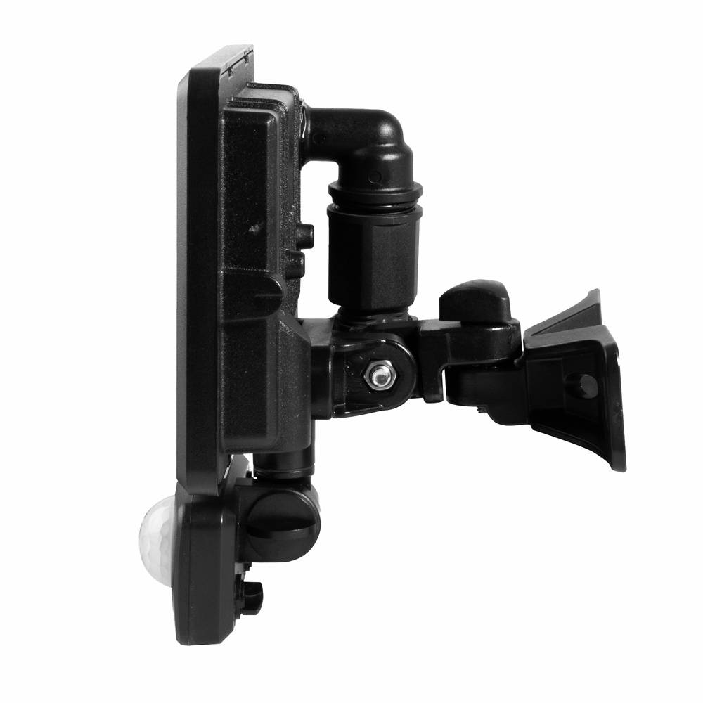 Projecteur LED Noir 10W 940lm IP65 4000K détecteur de mouvement 3 réglages fixation orientable 3D-4