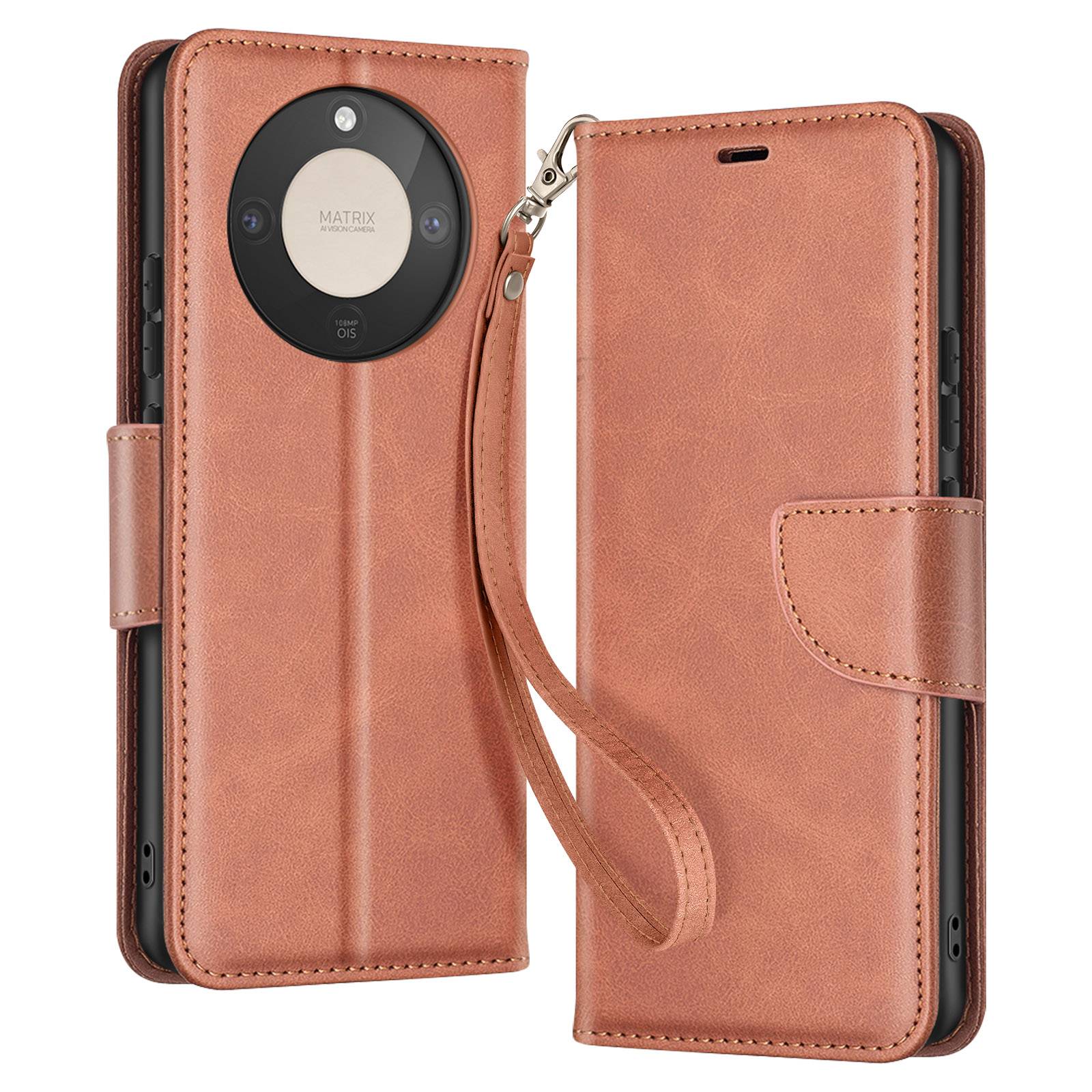 Étui Portefeuille pour Honor Magic 8 Lite Style Rétro avec Support-0