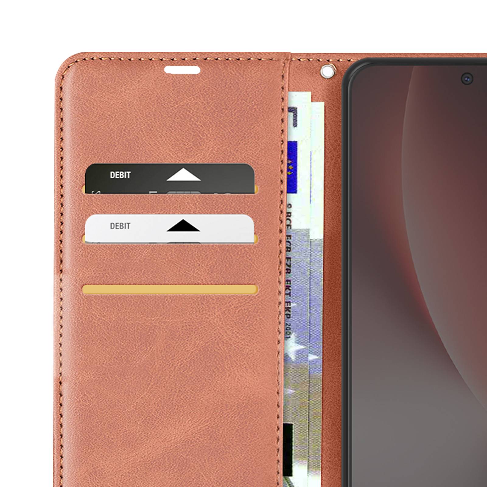 Étui Portefeuille pour Honor Magic 8 Lite Style Rétro avec Support-1
