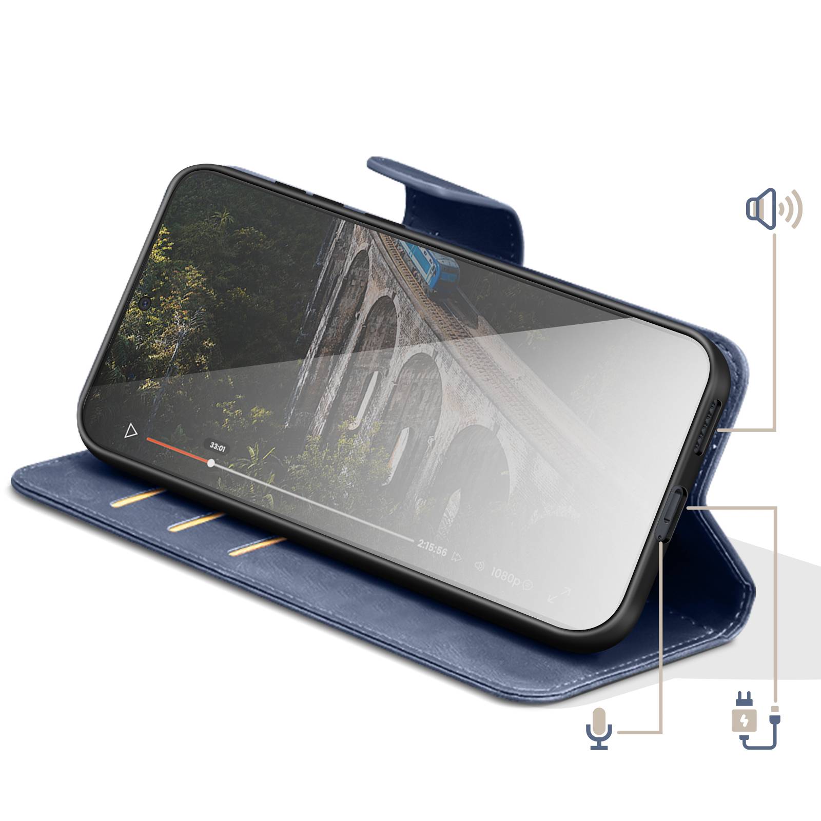 Étui Portefeuille pour Honor Magic 8 Lite Style Rétro avec Support-2