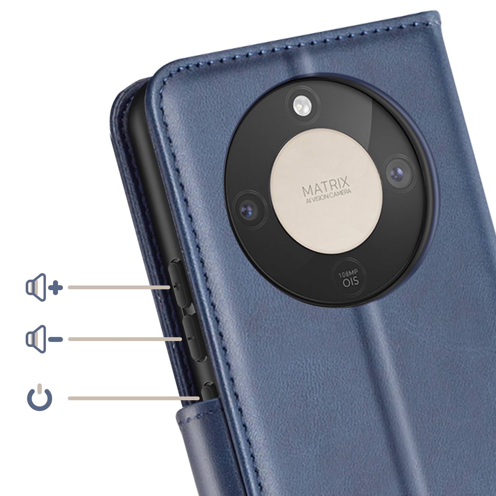 Étui Portefeuille pour Honor Magic 8 Lite Style Rétro avec Support-3
