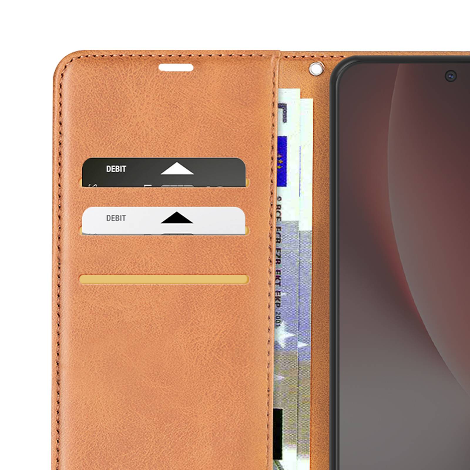 Étui Portefeuille pour Honor Magic 8 Lite Style Rétro avec Support-1