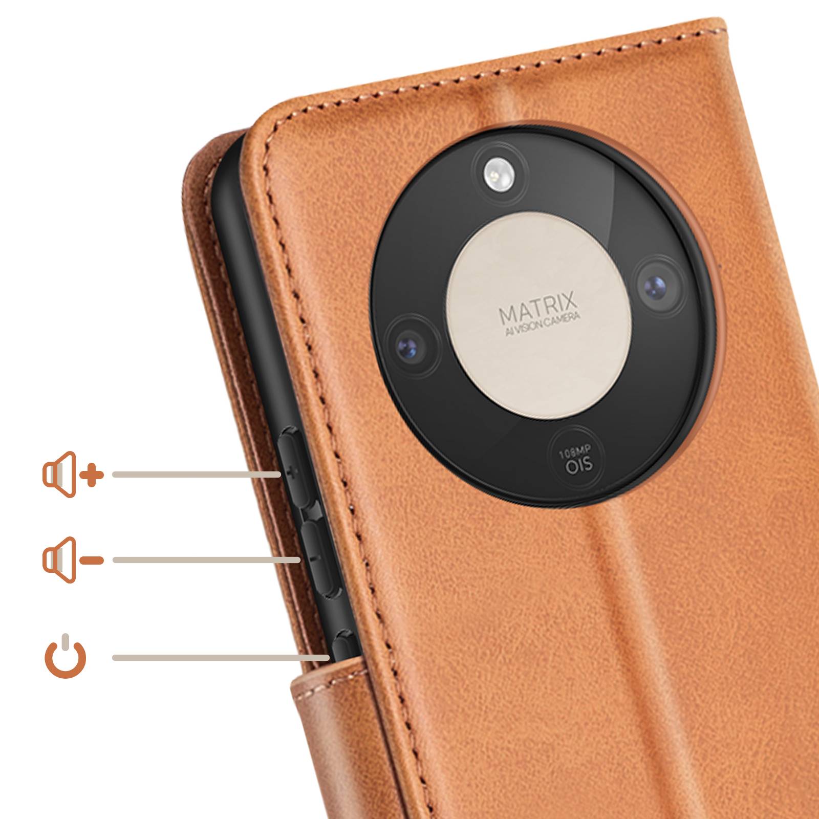 Étui Portefeuille pour Honor Magic 8 Lite Style Rétro avec Support-3