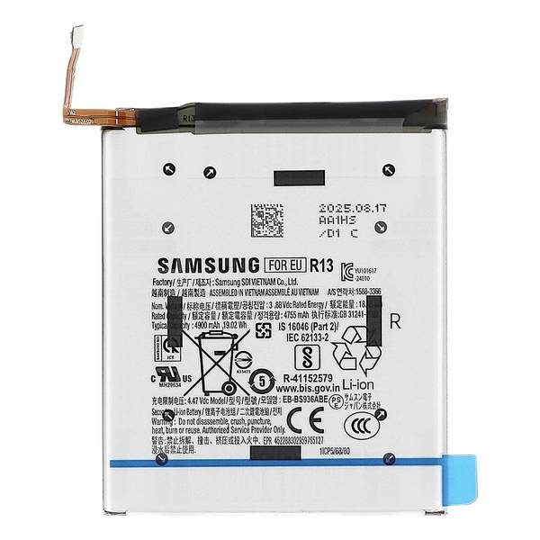 Batterie Originale Galaxy S25 FE 4900mAh avec Nappe de Connexion Service Pack