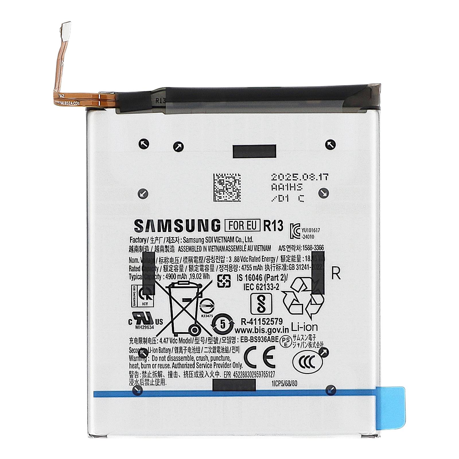 Batterie Originale Galaxy S25 FE 4900mAh avec Nappe de Connexion Service Pack-0