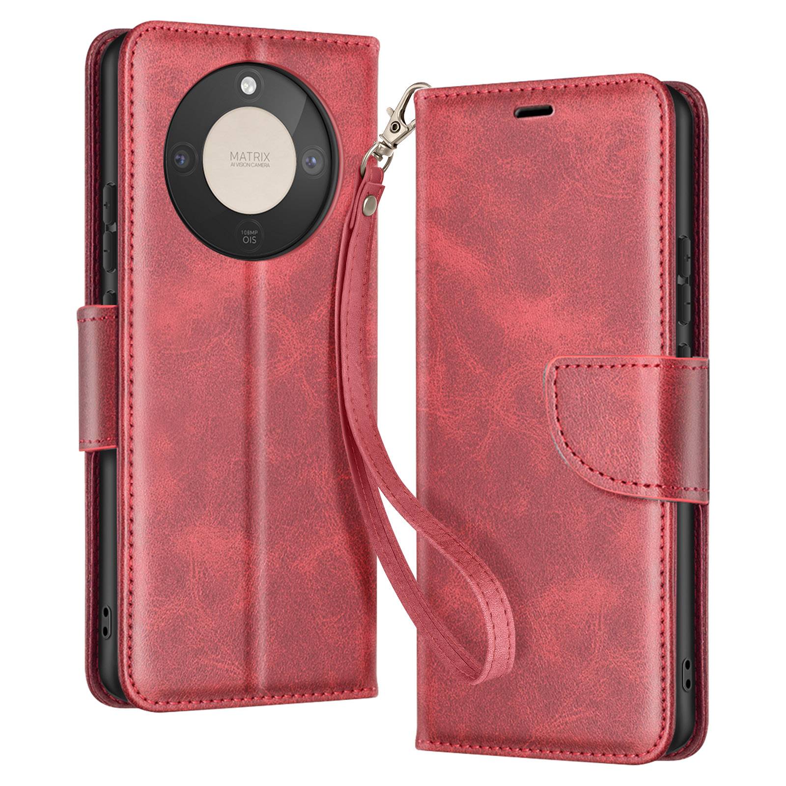 Étui Portefeuille pour Honor Magic 8 Lite Style Rétro avec Support-0