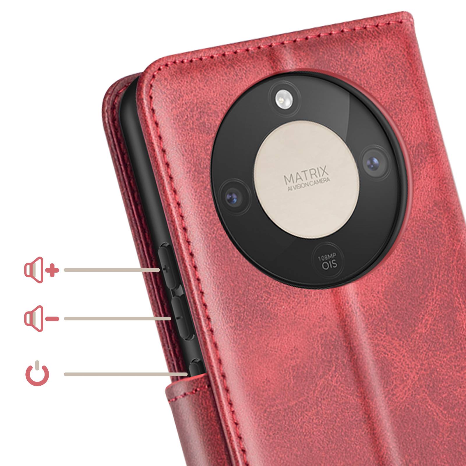 Étui Portefeuille pour Honor Magic 8 Lite Style Rétro avec Support-3
