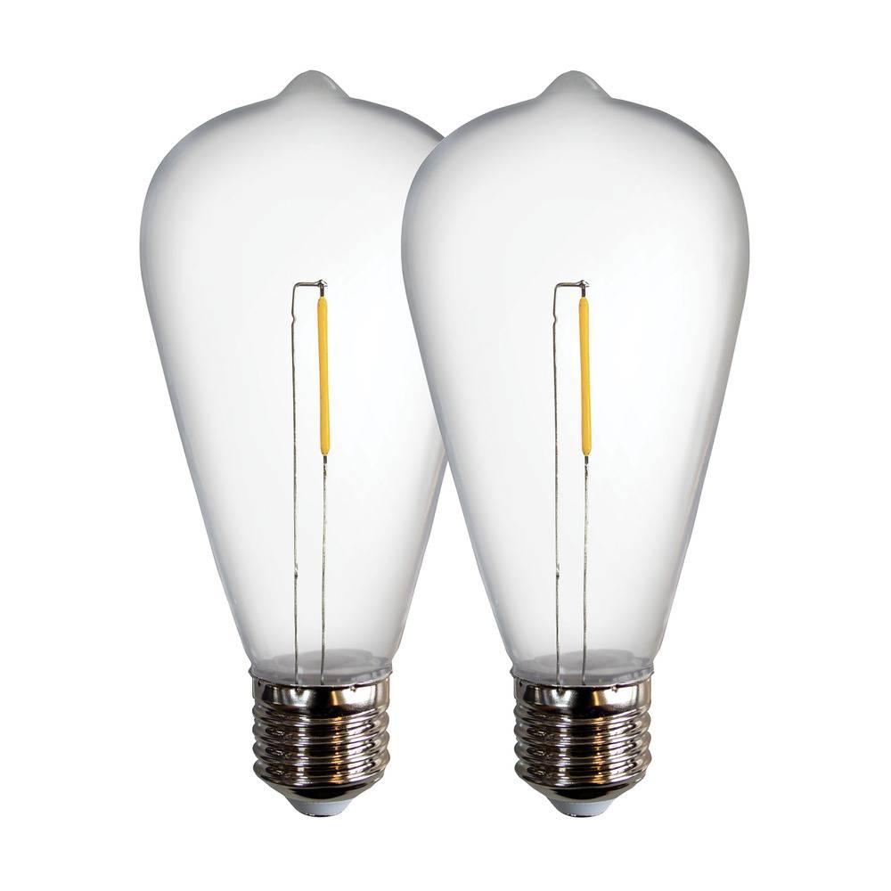 Lot 2 Ampoules LED Décoratives E27 Diam. 64mm 0.6W 55lm 2700K plastique haute résistance conçu pour l'éxterieur-0