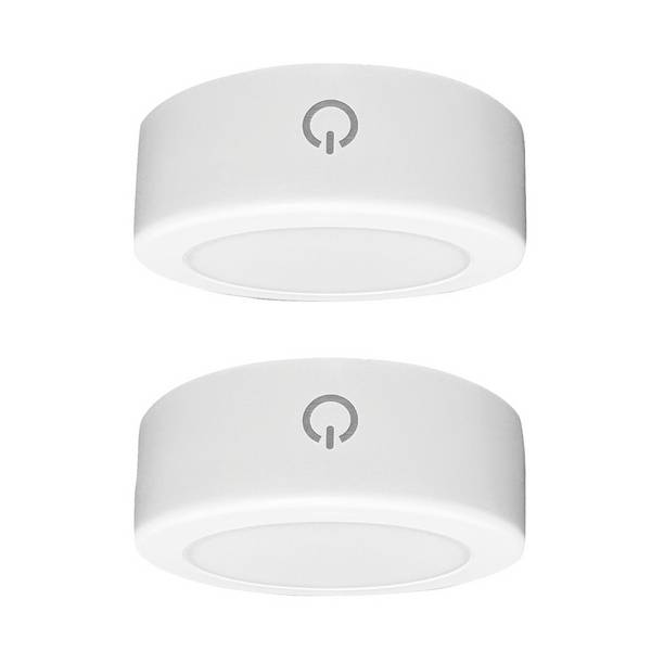 Lot 2 spots LED blanc 180 lm diam. 70mm hauteur 22 mm 3000k puissance 22W intensité variable rechargeable via USB-C