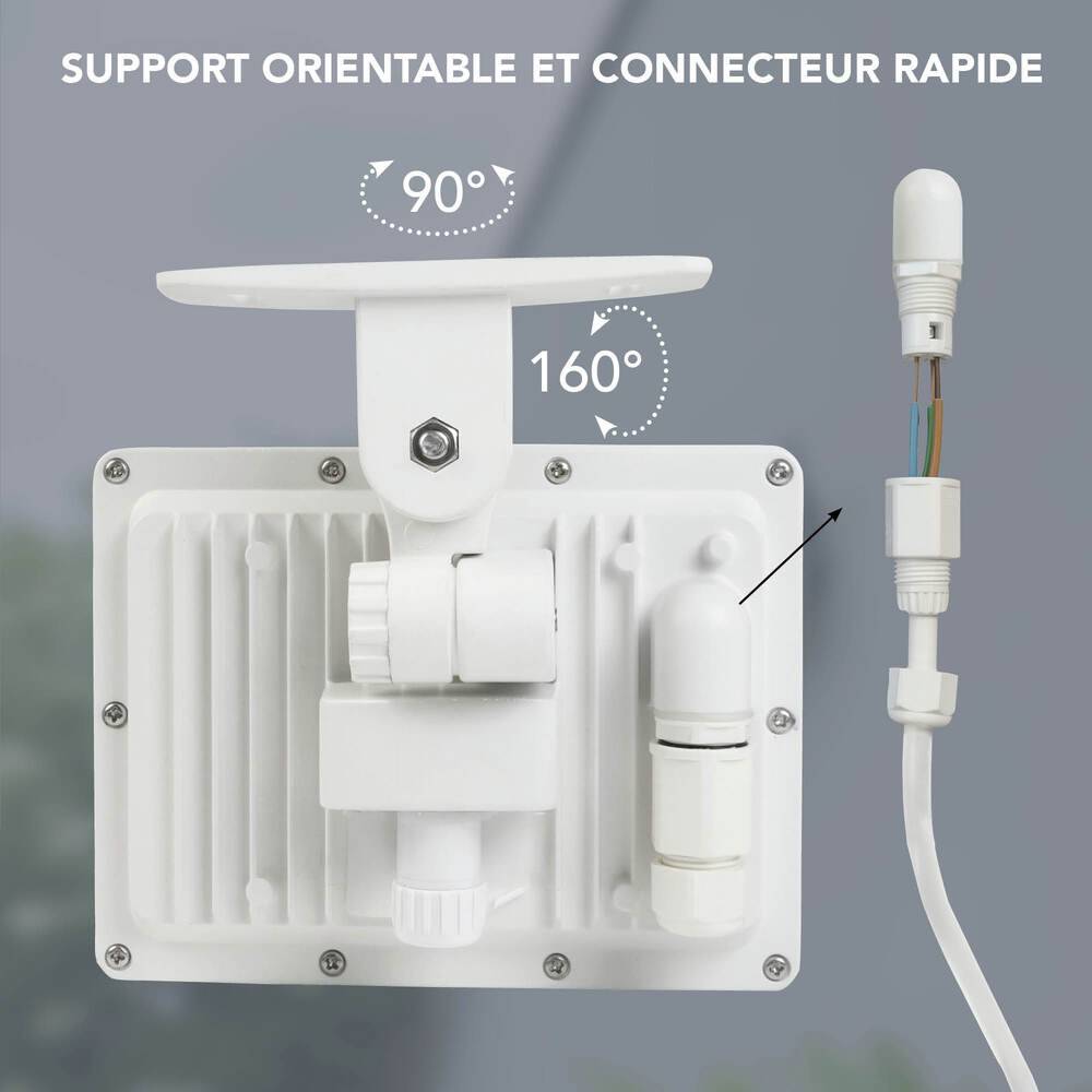 Projecteur LED écran Blanc 120W 12060lm IP65 lumière 4000K orientable 360 Gar. 5 ans-2