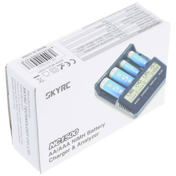 Chargeur intelligent SkyRC NC1500 avec fonction d'analyse pour batteries NiMH de taille AA, AAA