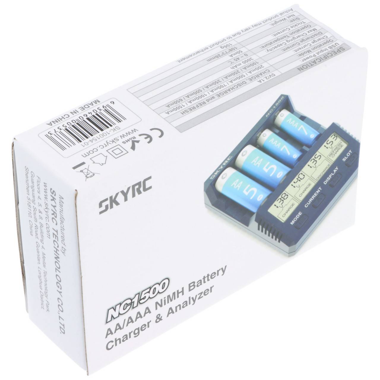 Chargeur intelligent SkyRC NC1500 avec fonction d'analyse pour batteries NiMH de taille AA, AAA-0