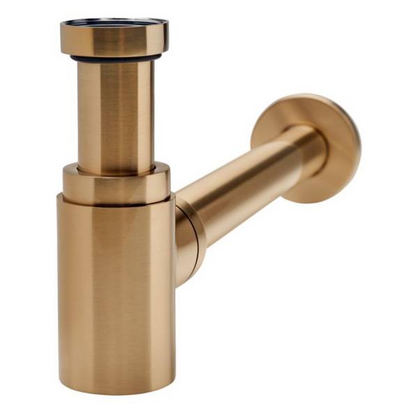 Wirquin Siphon lavabo design Linéis mini laiton or brossé