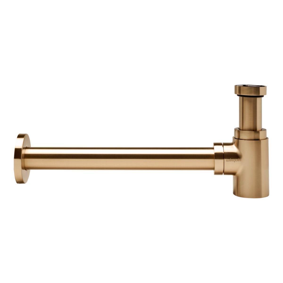 Wirquin Siphon lavabo design Linéis mini laiton or brossé-1