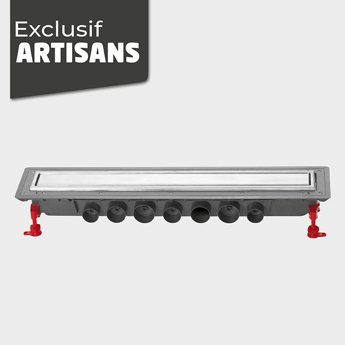 WIRQUIN Caniveau douche Venisio Expert Hauteur 89mm + Grille inox - 800mm-0