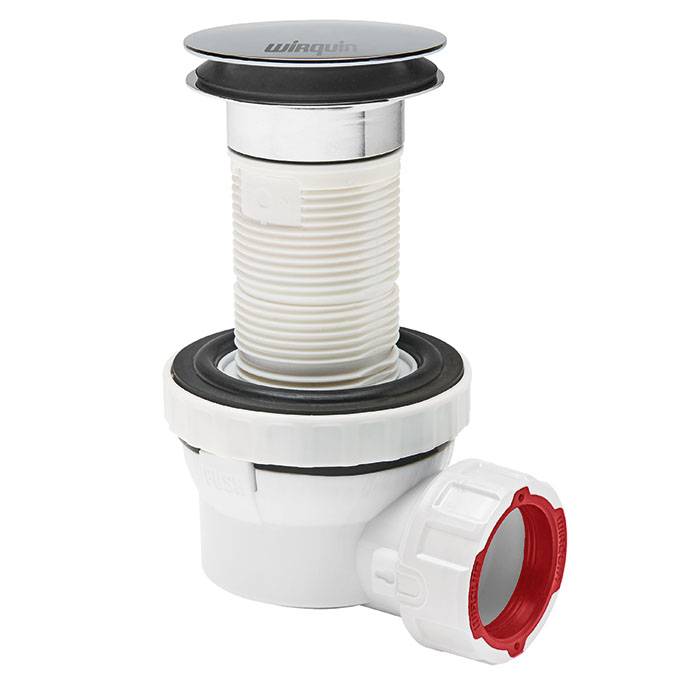 Wirquin Ensemble siphon Lavabo NANO 6.7 Ø32 + bonde Quick-Clac Hauteur 100mm chromé-0
