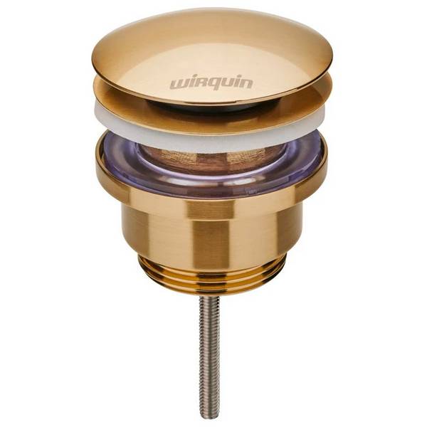 Wirquin Bonde Lavabo universelle laiton Quick-Clac or brossé