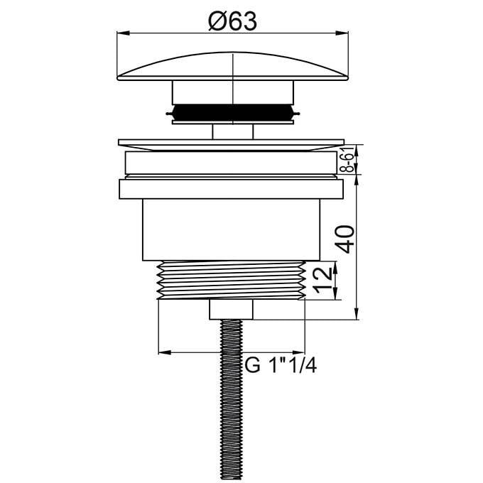 Wirquin Bonde Lavabo universelle laiton Quick-Clac chromé-1