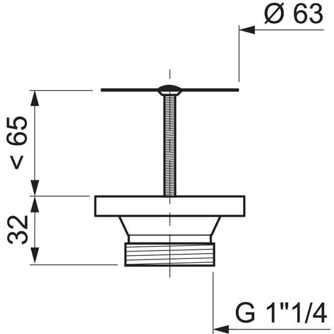 Bonde de lavabo grille plate Ø63 hostaform-1