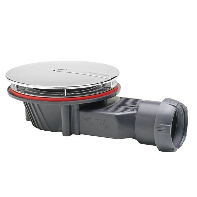 WIRQUIN Bonde de douche extraplate 90mm dôme ABS chromé SLIM+-0