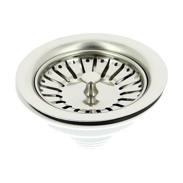 Bonde pour évier Ø90 mm à panier inox