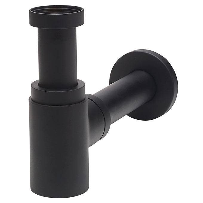 Wirquin Siphon lavabo design Linéis mini laiton noir mat-0
