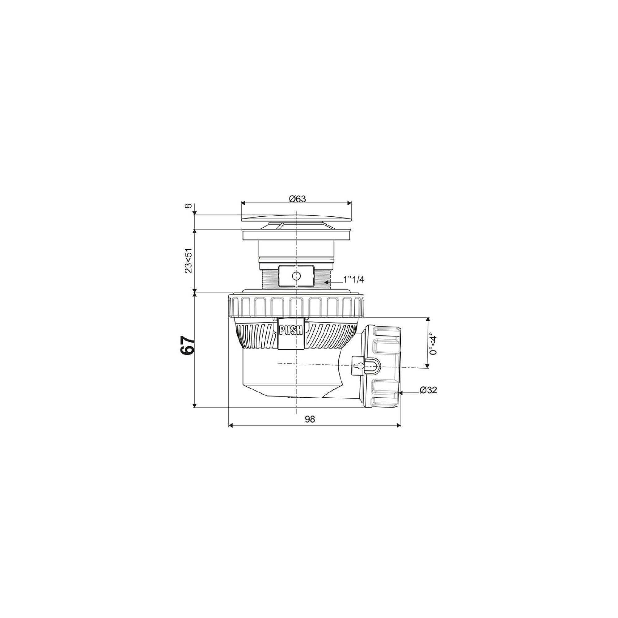 WIRQUIN Bonde et siphon Nano 6.7 pour lavabo ultra compact Quick clac-1