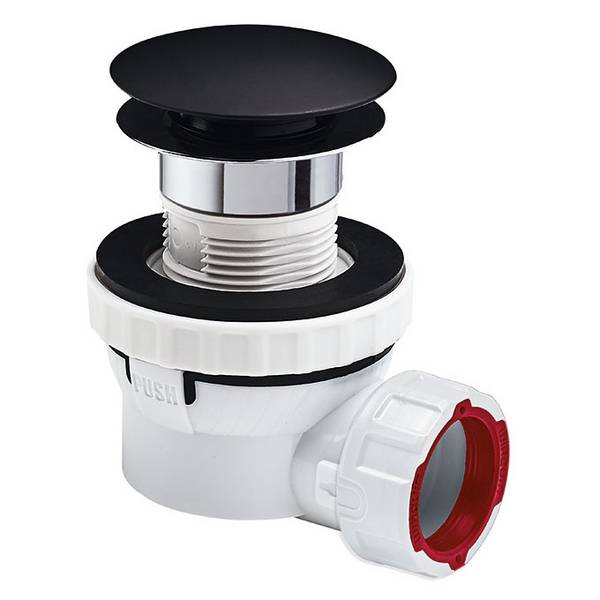 Wirquin Ensemble siphon Lavabo NANO 6.7 Ø32 + bonde Quick-Clac noir mat