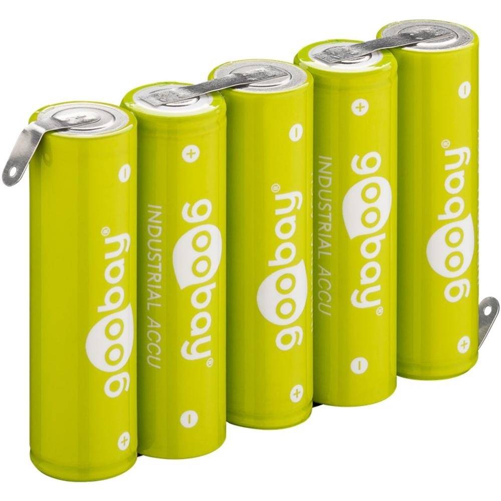 Goobay 5x AA (Mignon) - 2100 mAh - cosse à souder (Z), pile nickel-hydrure métallique (NiMH), 6 V-0