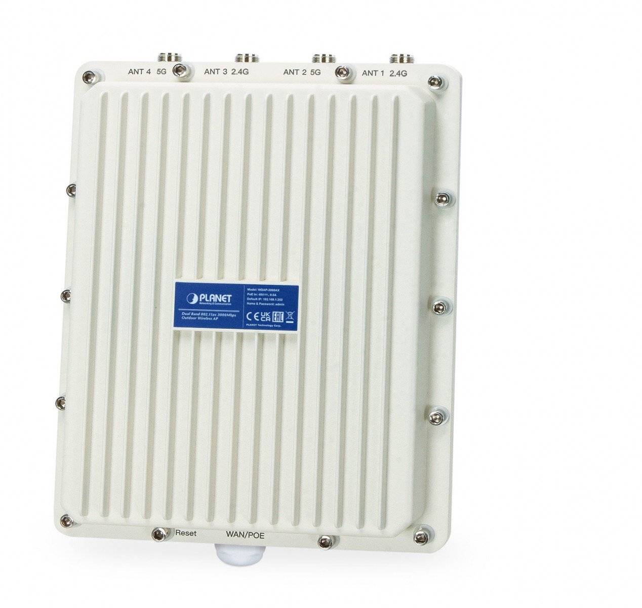 PLANET IP67 Wi-Fi 6 802.11ax, Dual 2400 Mbit/s Aluminium Connexion Ethernet, supportant l'alimentation via ce port (PoE)-2