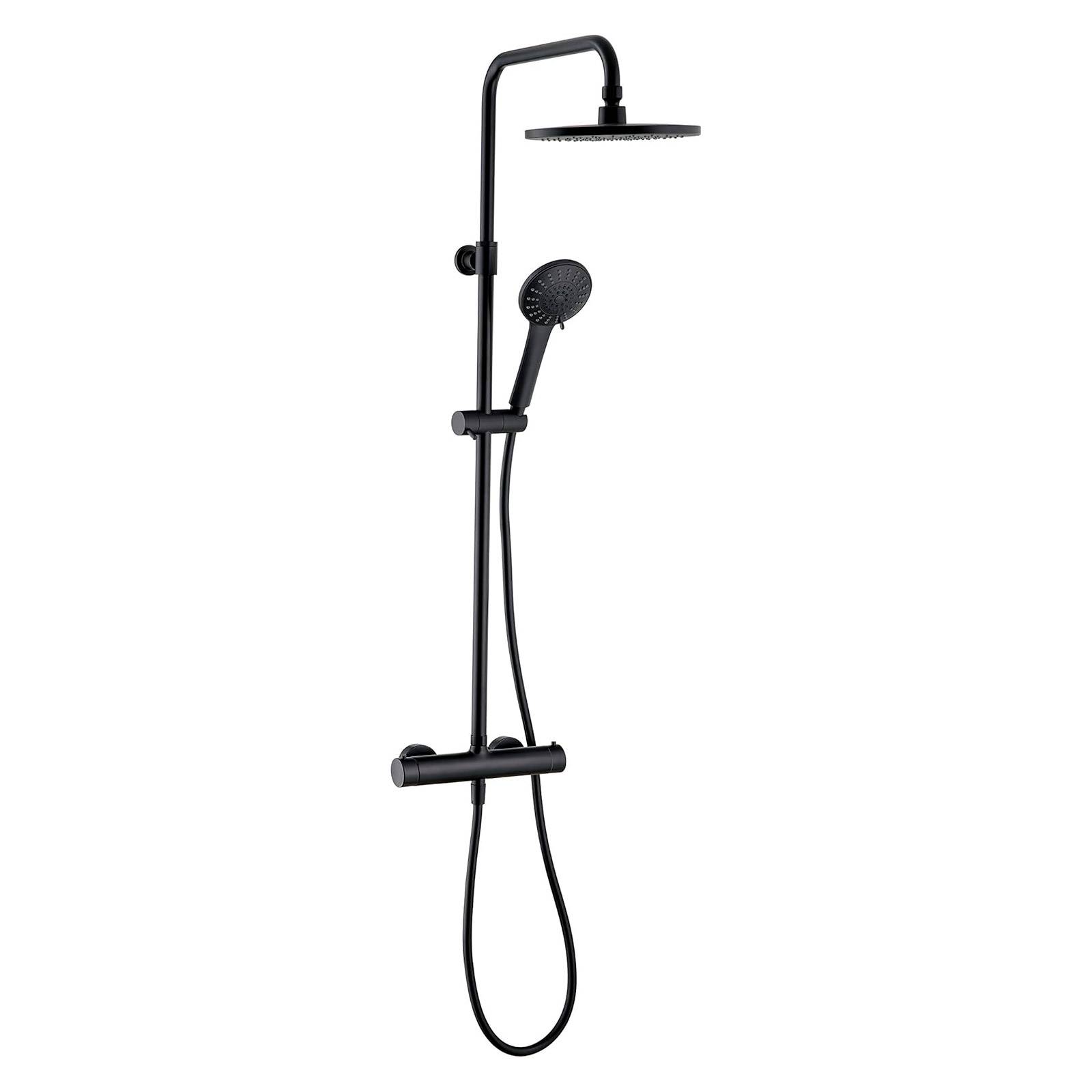 WIRQUIN Colonne de douche thermostatique BLACK ROMA Touch Comfort 5 jets Noir-0