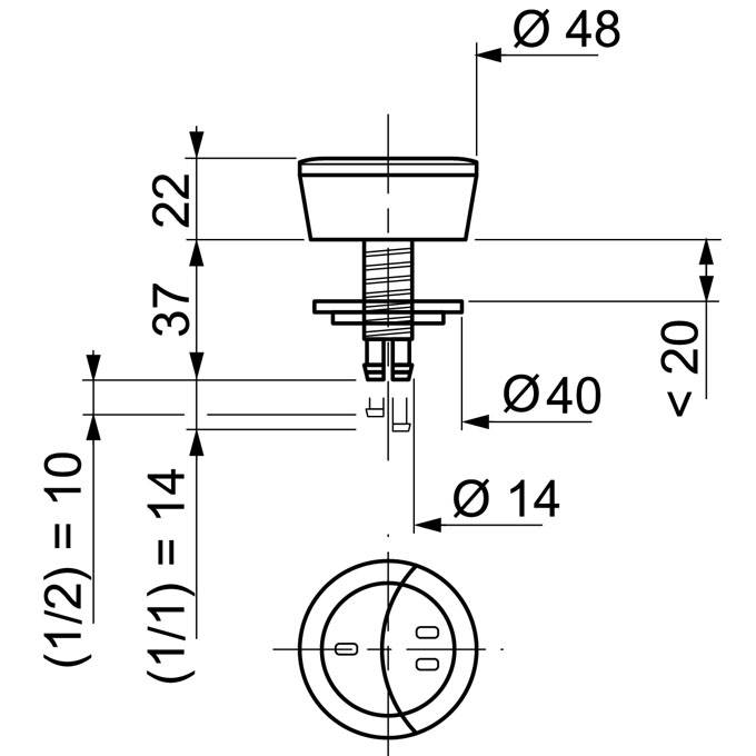Bouton double poussoir chromé pour système à câble MW-1