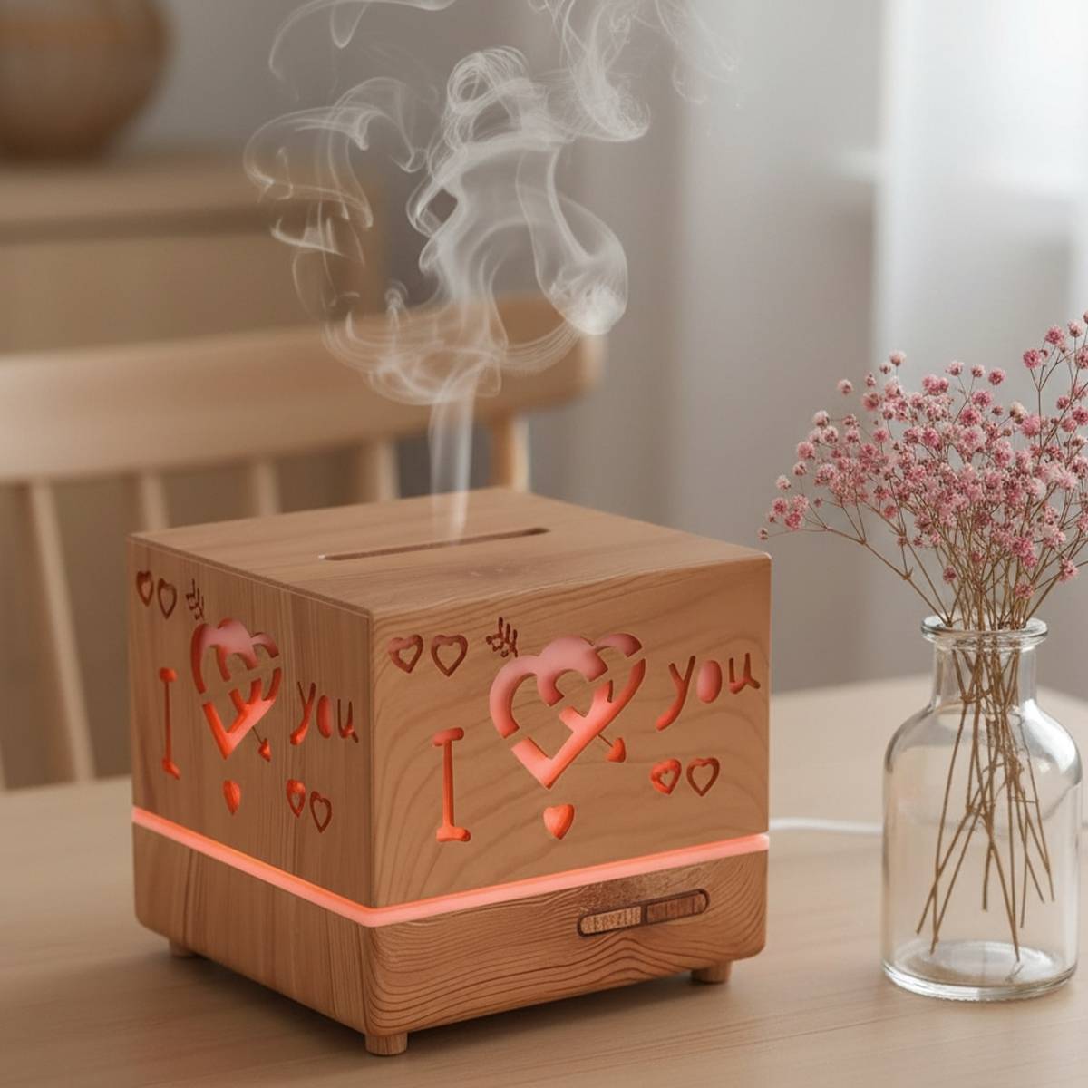 Diffuseur d'Arômes Ultrasonique 500 Ml Rotatif 360° Effet Bois-2
