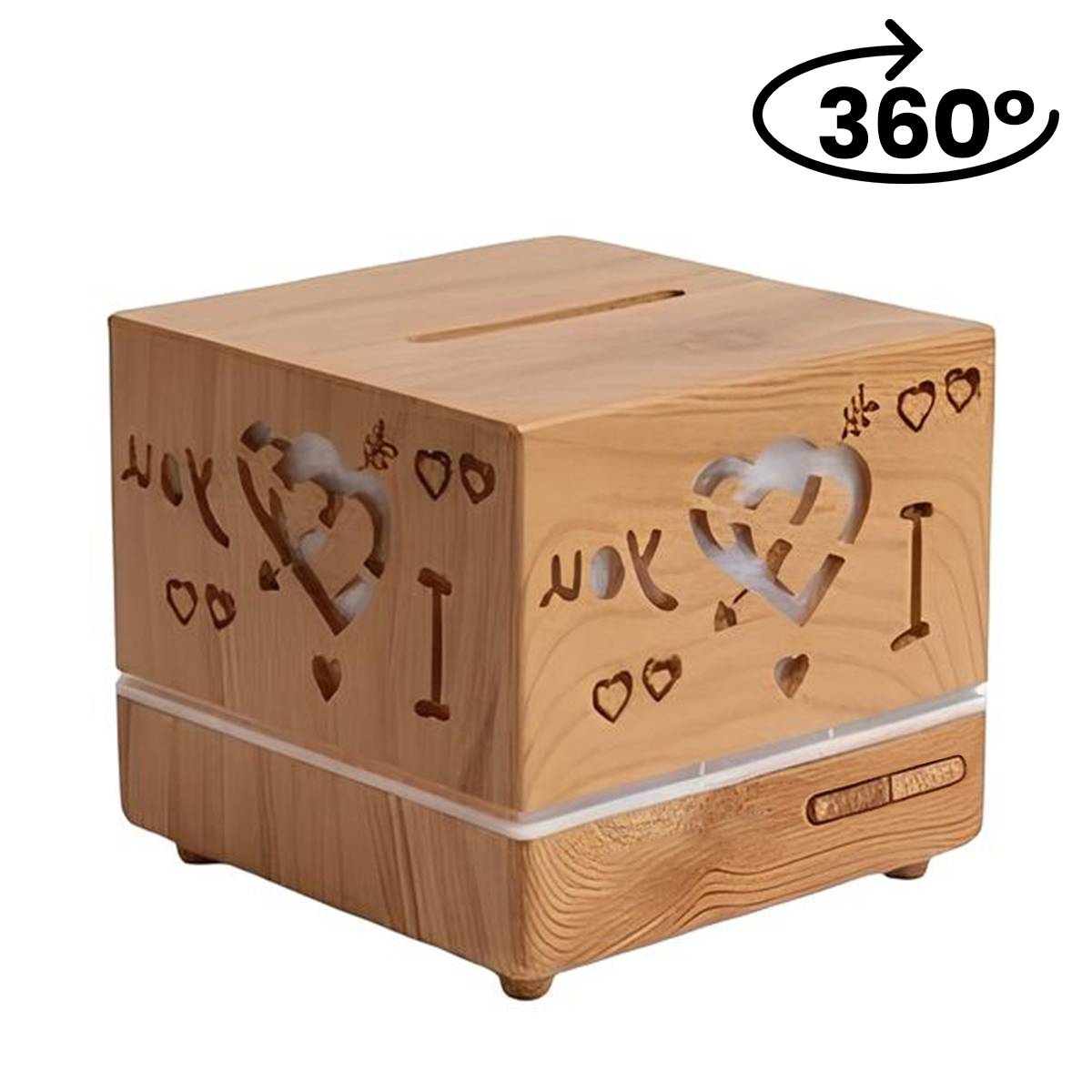 Diffuseur d'Arômes Ultrasonique 500 Ml Rotatif 360° Effet Bois-3
