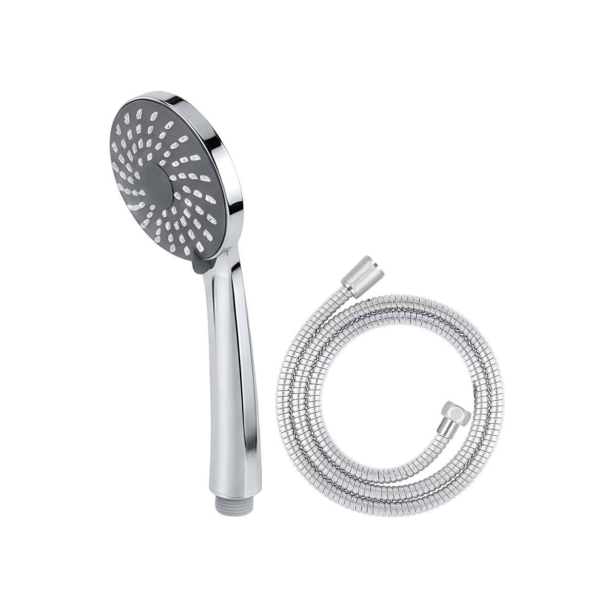 Set de Douche Multifonction avec Pommeau et Flexible 1.5m Inox-0