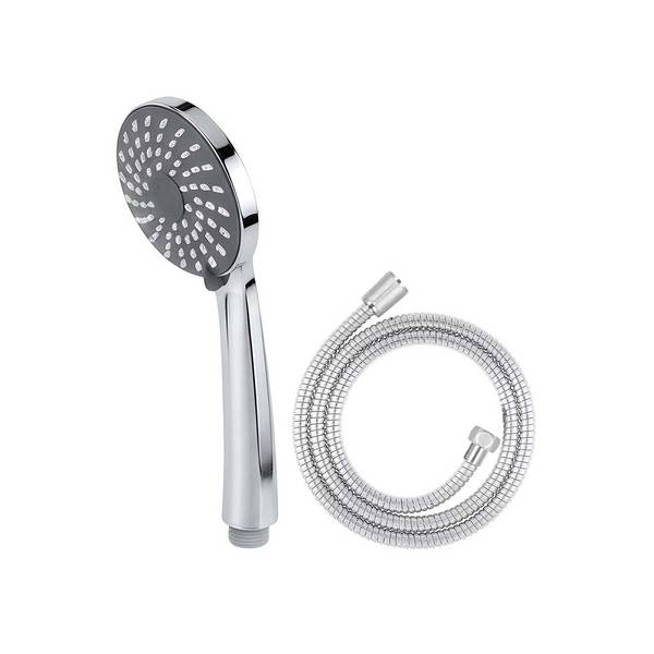 Set de Douche Multifonction avec Pommeau et Flexible 1.5m Inox