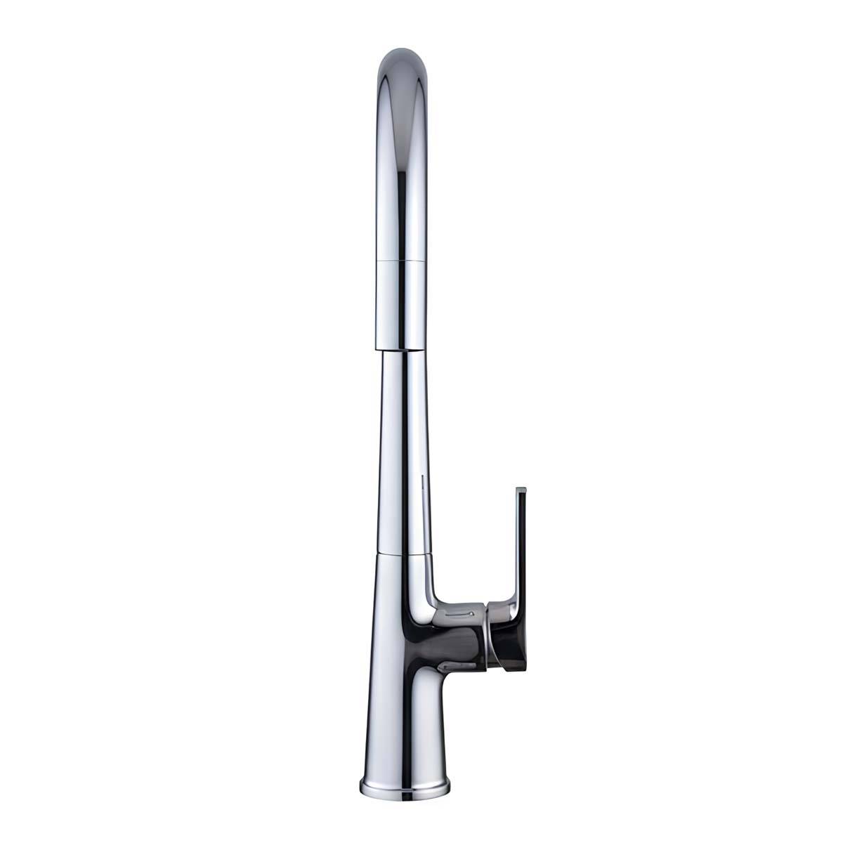 Robinet de Cuisine Encastré Extensible à Bec Haut Double Mode Finition Chromée-1
