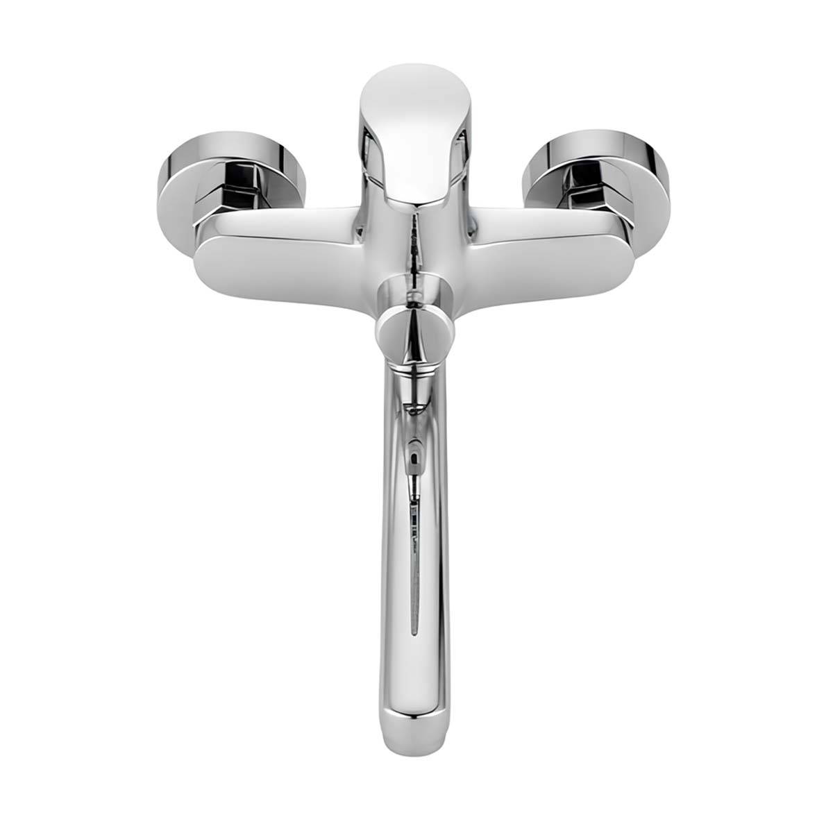 Robinet Mural à Bras Long Orientable avec Inverseur Finition Chromée-1