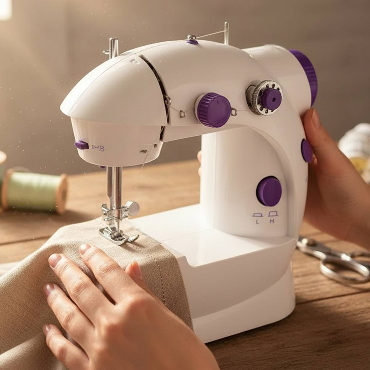 Mini Machine à Coudre Électrique Vitesse Réglable avec Éclairage LED-2