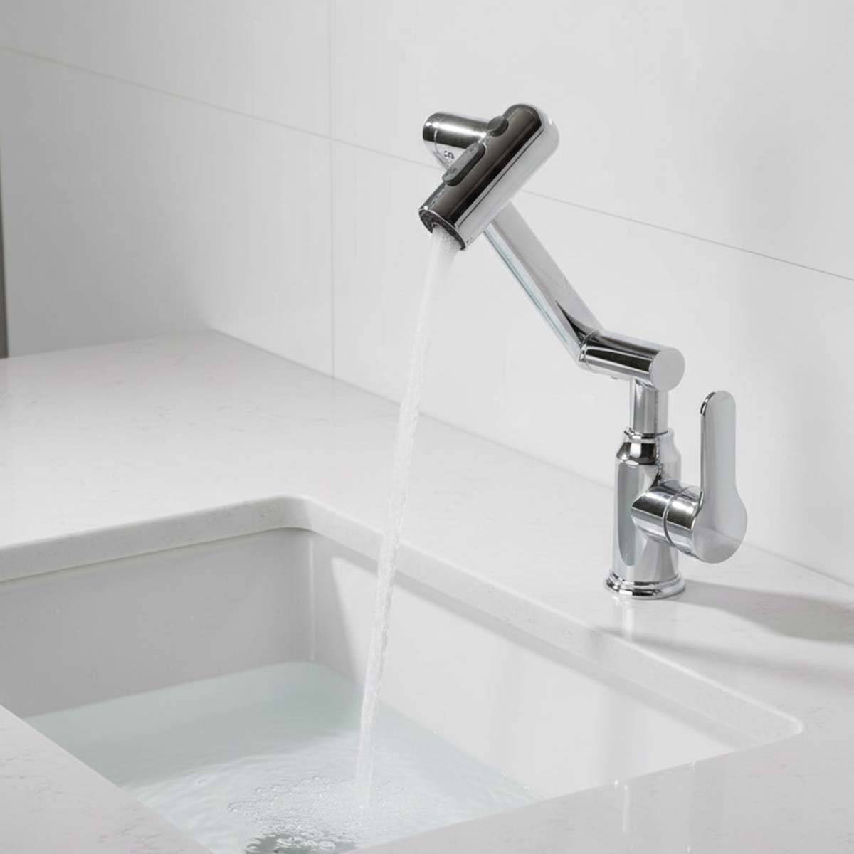 Robinet à Bras Articulé avec Tête Orientable Finition Chromée-2